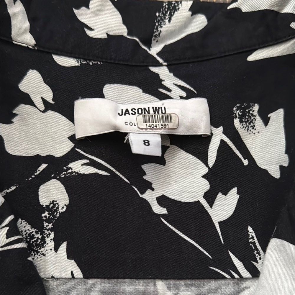 Jason Wu Black and White Knee-Length A-Line Dress - Picture 3 of 9
